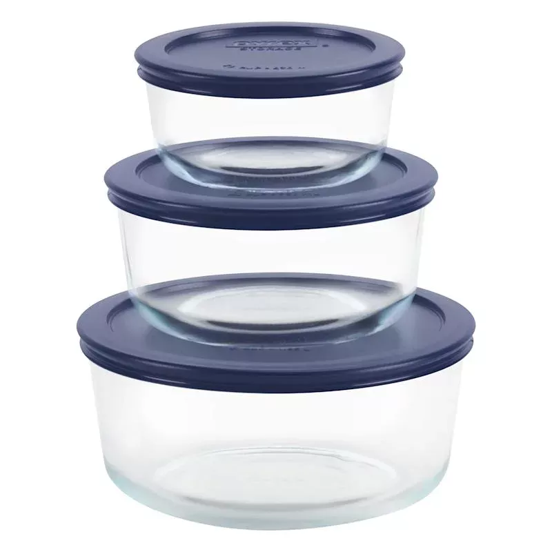 Pyrex 6Pc Round Glass Food Storage Set