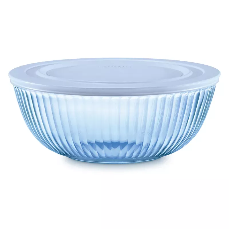 Pyrex Blue Prepware Bowl with Lid, 4.5qt