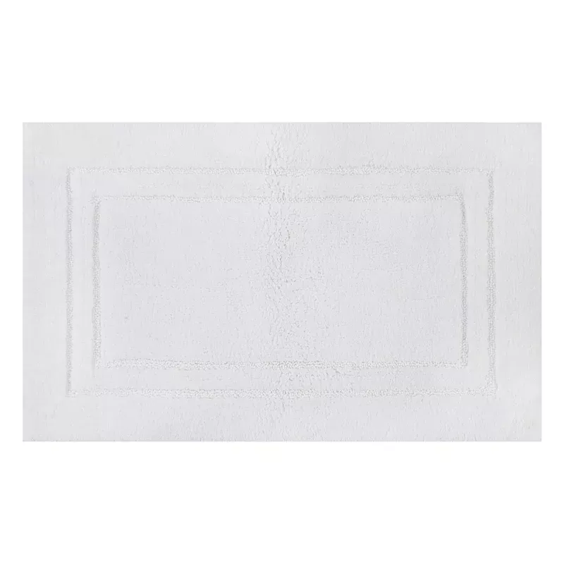 Racetrack White Bath Rug, 17x24