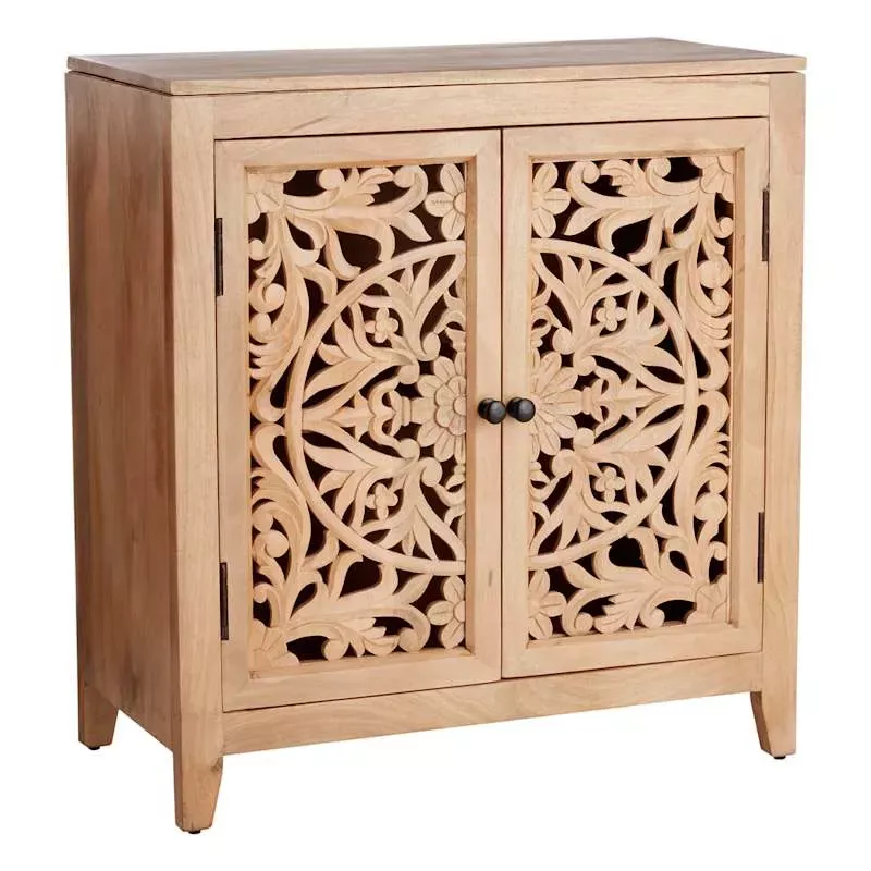 Rae Cabinet with Natural Mango Wood Finish