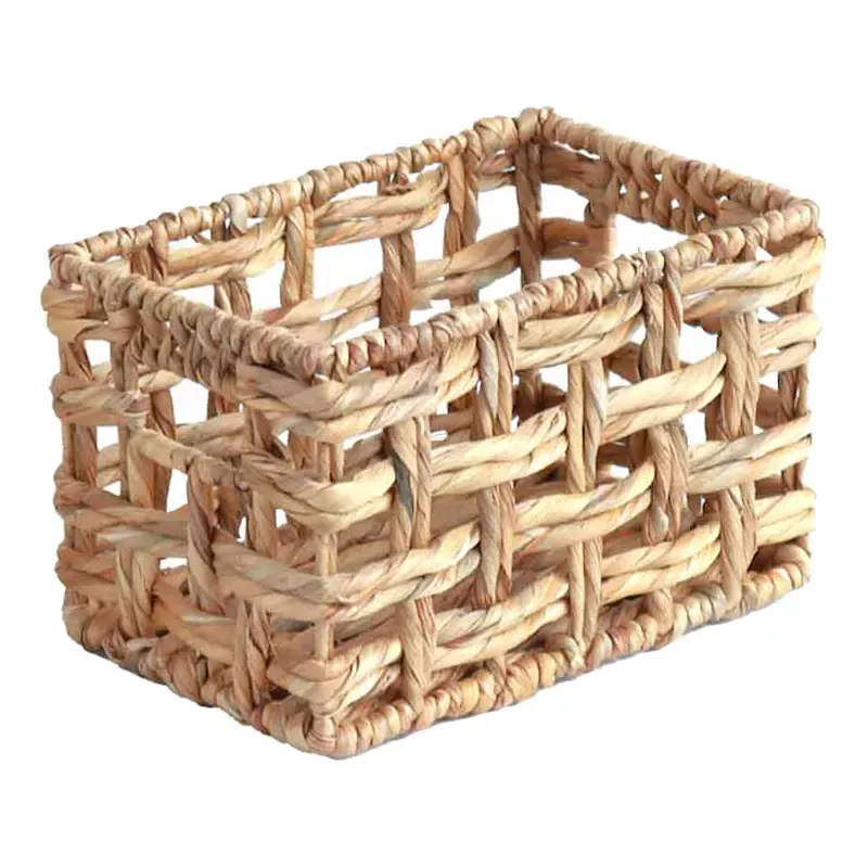 Rectangle Weave Water Hyacinth Storage Basket, Small