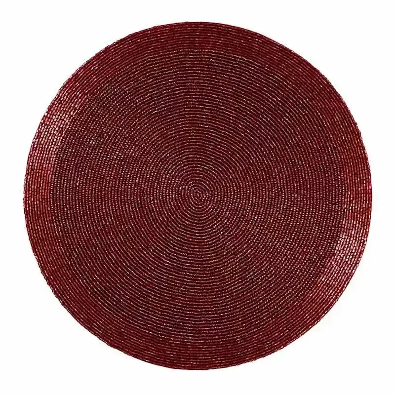 Red Beaded Placemat, 14"