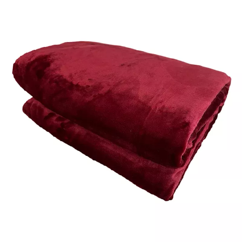 Red Plush Bed Blanket, King