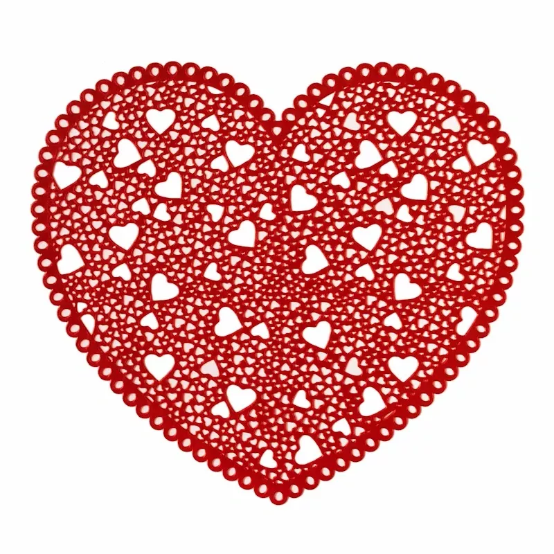 Red Valentine's Heart Vinyl Placemat, 16"
