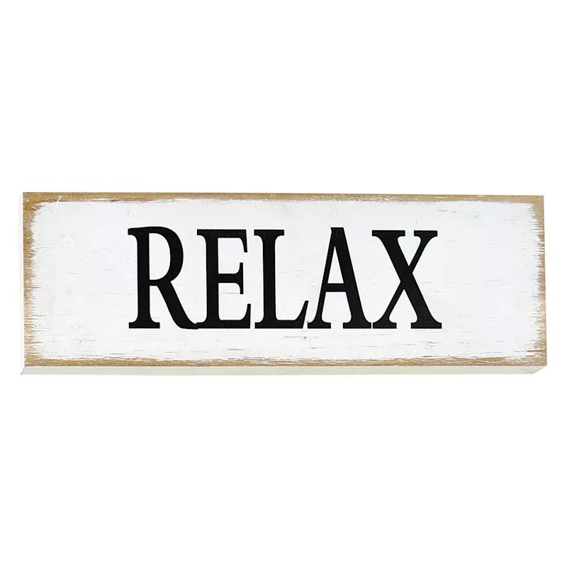 Relax Wooden Wall Sign, 16x5