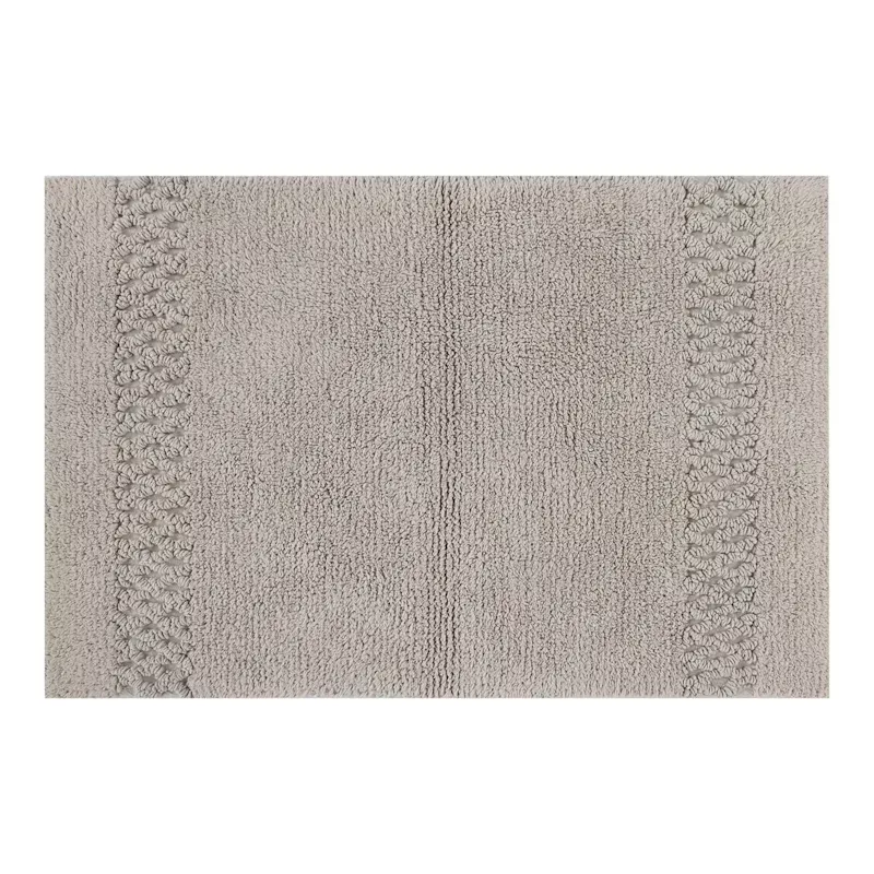 Reversible Grey Bath Rug, 17x24