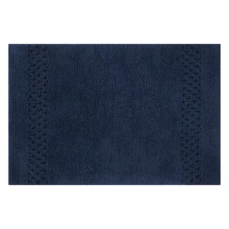 Reversible Navy Bath Rug, 20x30