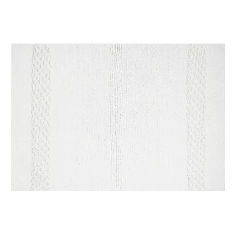 Reversible White Bath Rug, 17x24