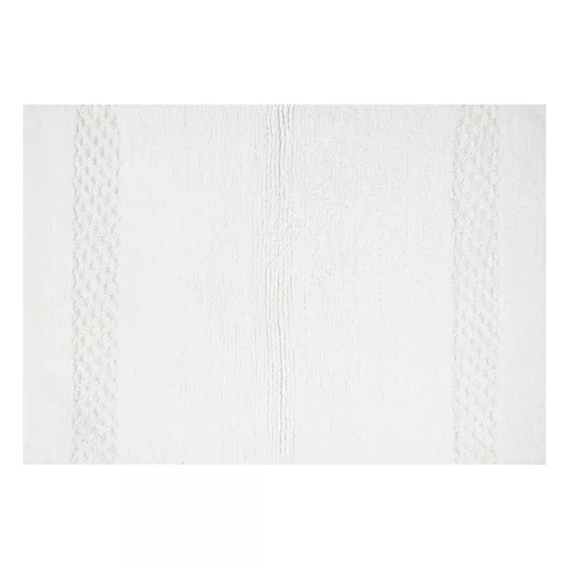 Reversible White Bath Rug, 20x30
