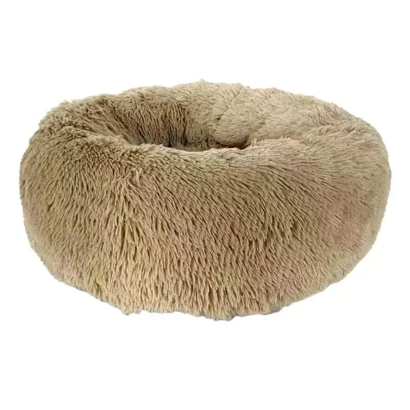 Round Taupe Eyelash Pet Cuddler, 23"