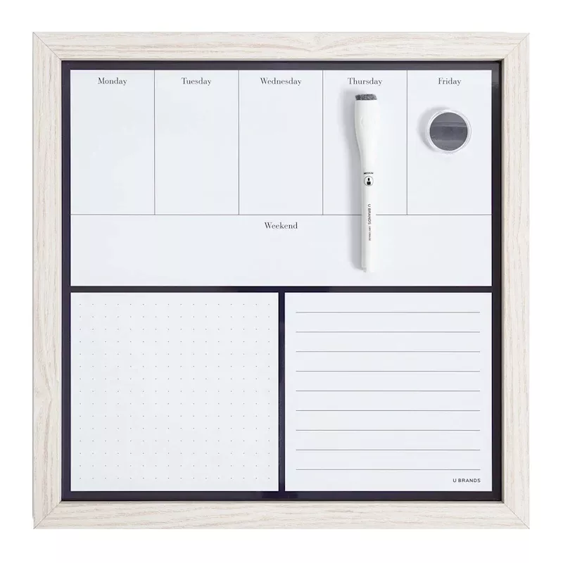 Rustic White Wood Weekly Planner Board, 14"