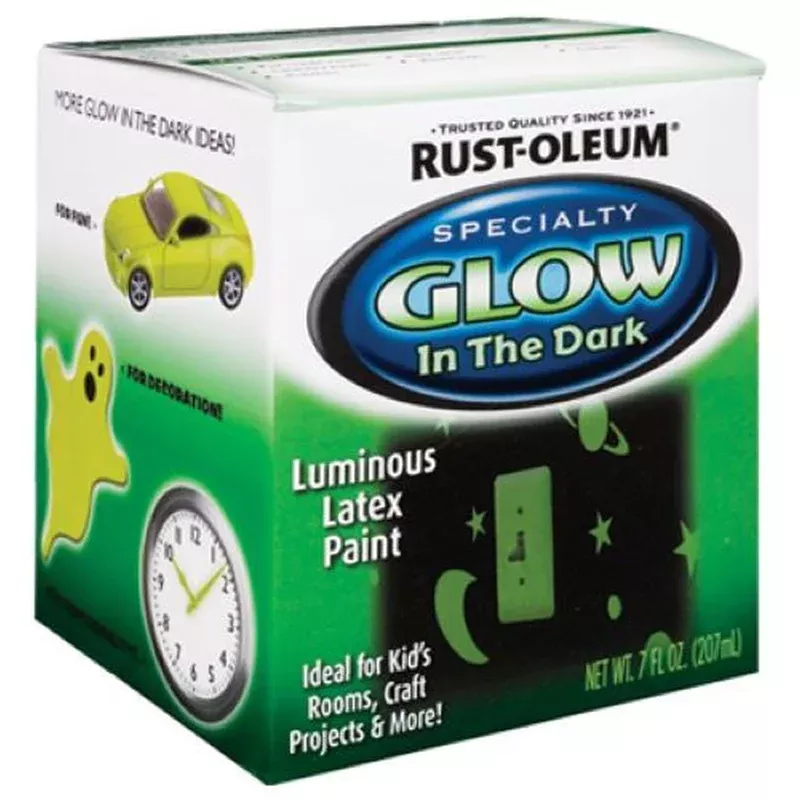 Rustoleum 214945 7 oz Glow In The Dark / Luminous Interior Latex Paint – Quantity of 4