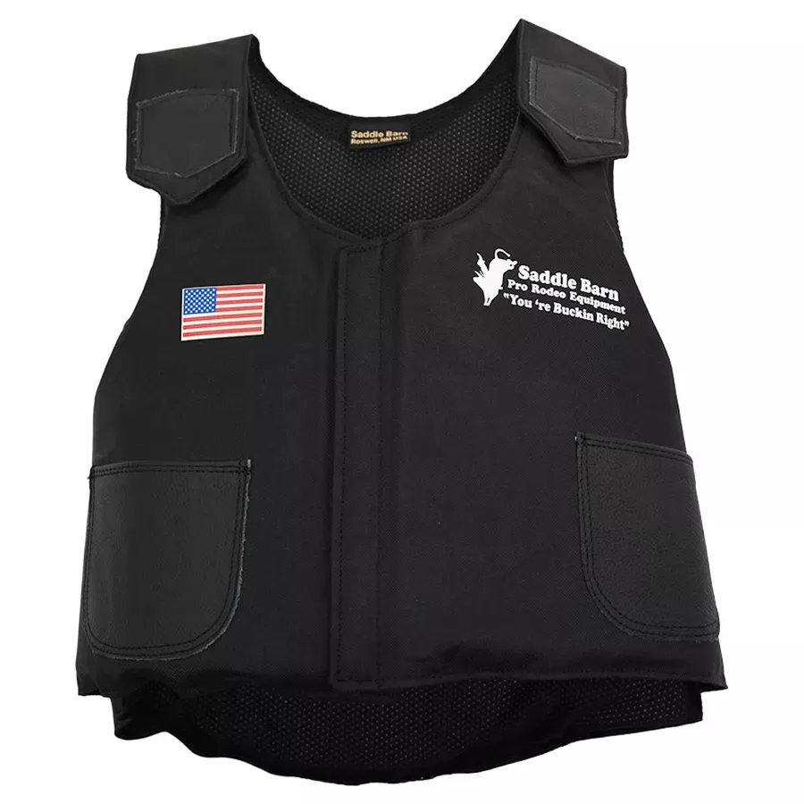 Saddle Barn Cordura Pro Rodeo Protective Vest - Black - Junior