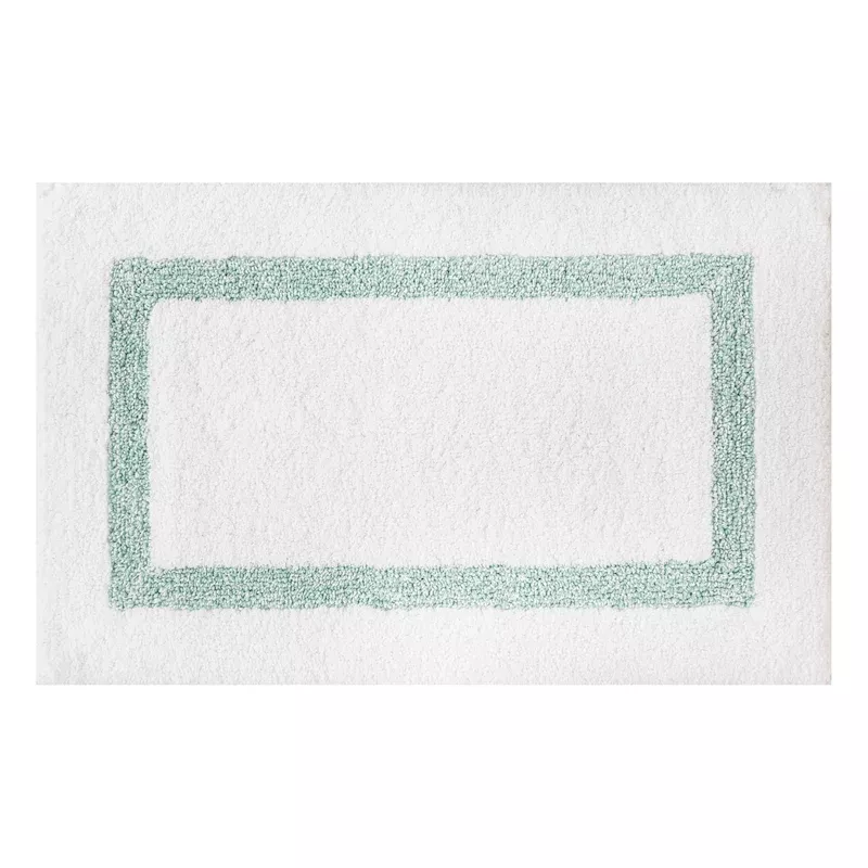 Sea Green Racetrack Design Bath Rug, 20x30