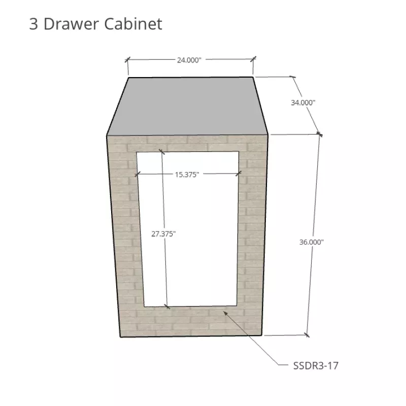 Segmental 3 Drawer Cabinet