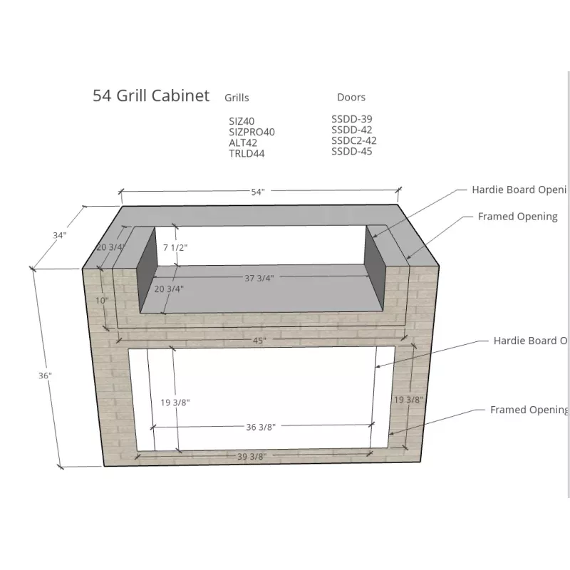 Segmental 54 Grill Cabinet