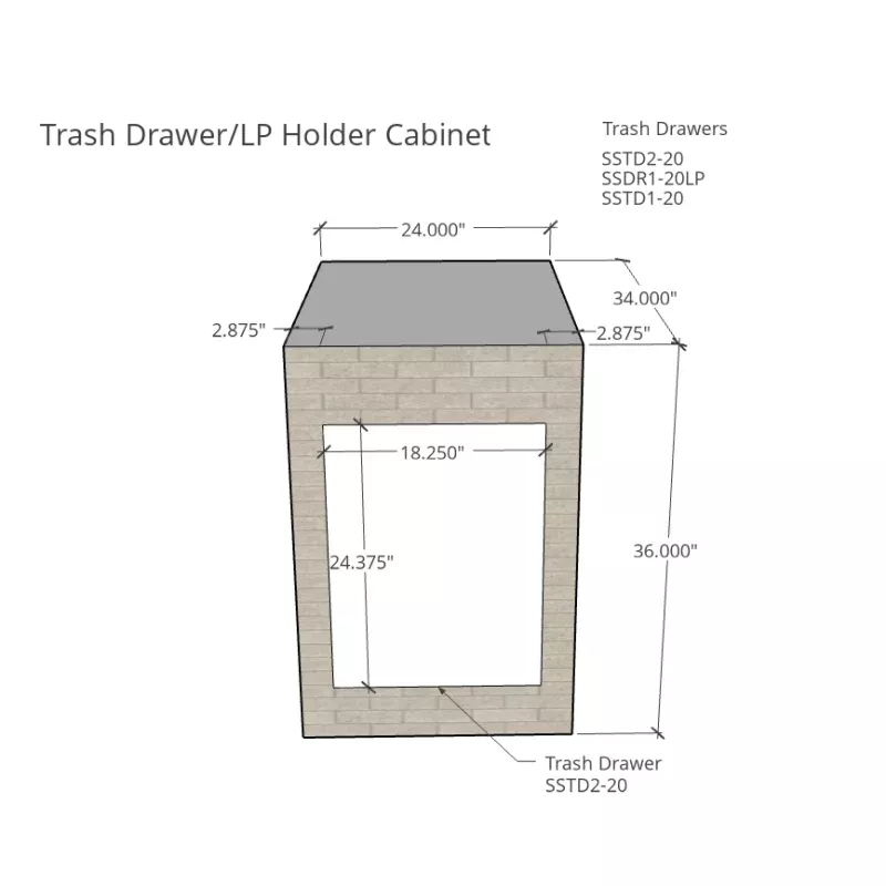 Segmental Trash Drawer/LP Holder Cabinet