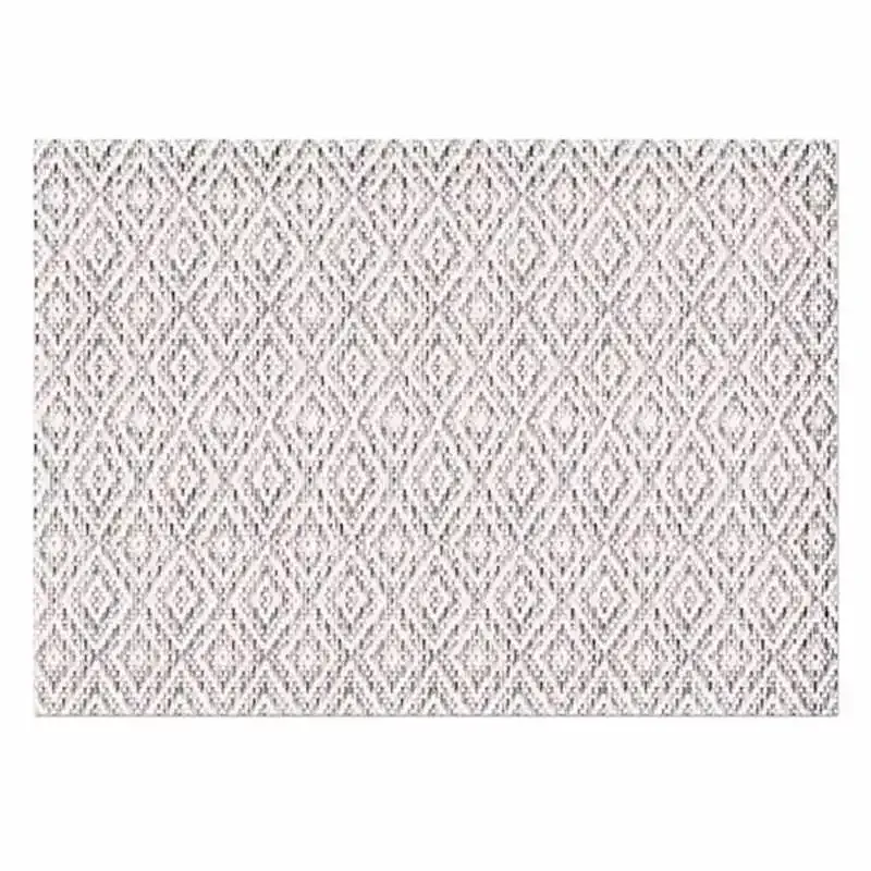 Set of 4 Black & White Diamond Printed Ribbed Placemats, 13x18