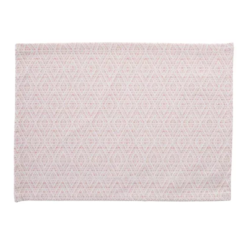 Set of 4 Coral Diamond Printed Ribbed Placemats, 13x18