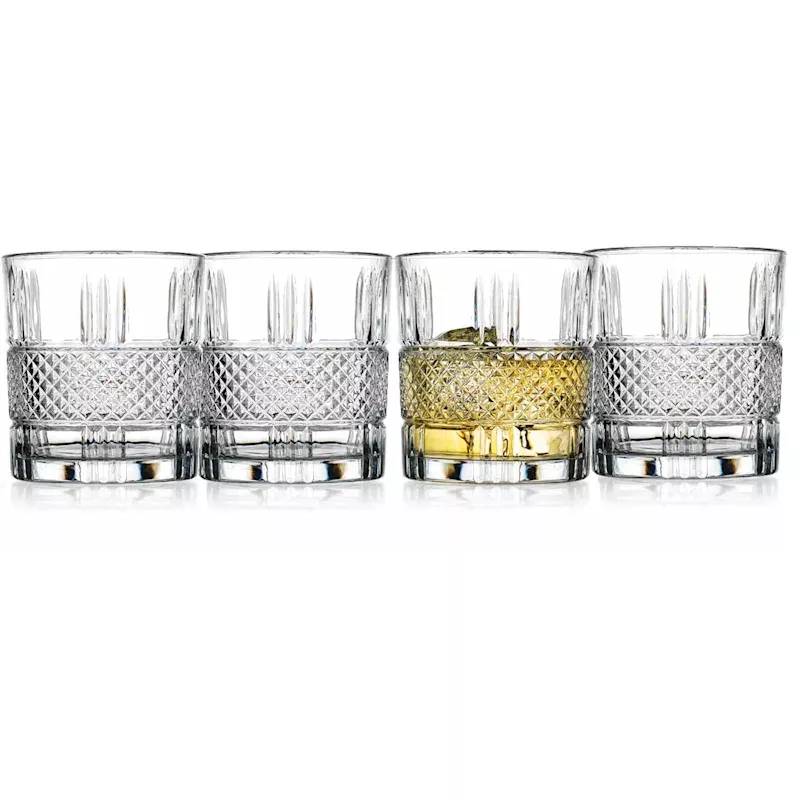 Set of 4 Dotted Double Old Fashioned Glasses, 11.5oz