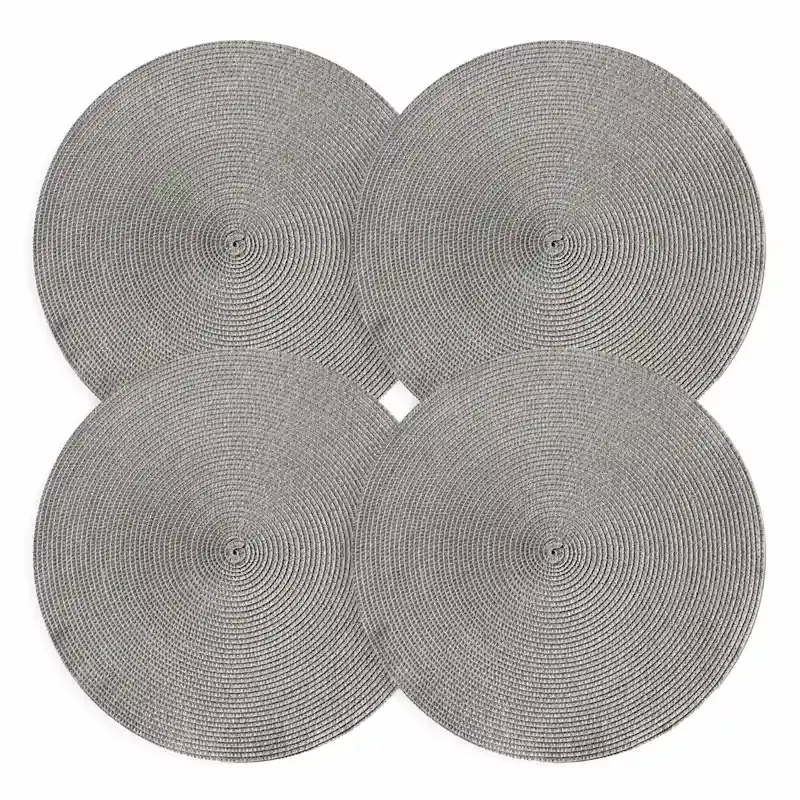 Set of 4 Emma Pebble Round Placemat, 15"