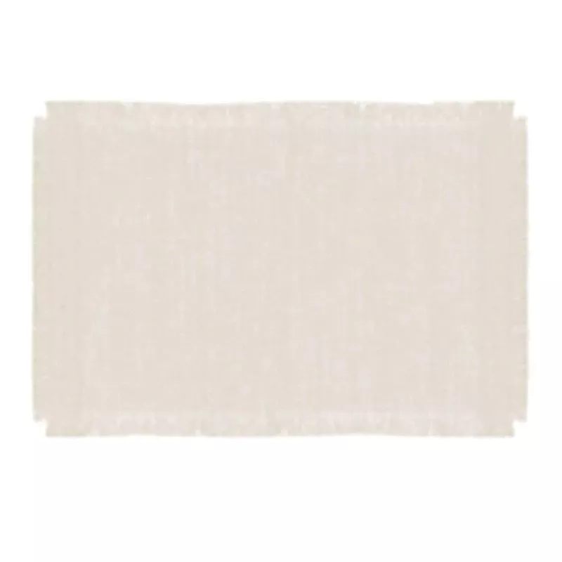 Set of 4 Ivory Zara Placemat with Fringe, 14x19