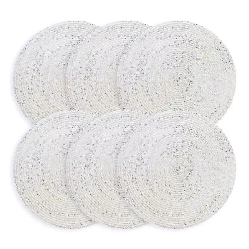 Set of 6 Dune Boucle Round Placemats, 15"