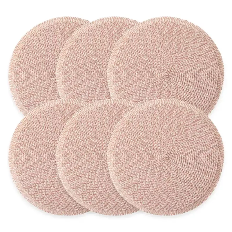 Set of 6 Pila Coral Round Placemats, 15"