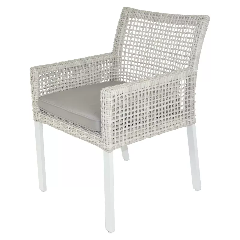 Shelta Atlanta Chairs Limestone Wicker / Boulder Cushions / White PC Frame
