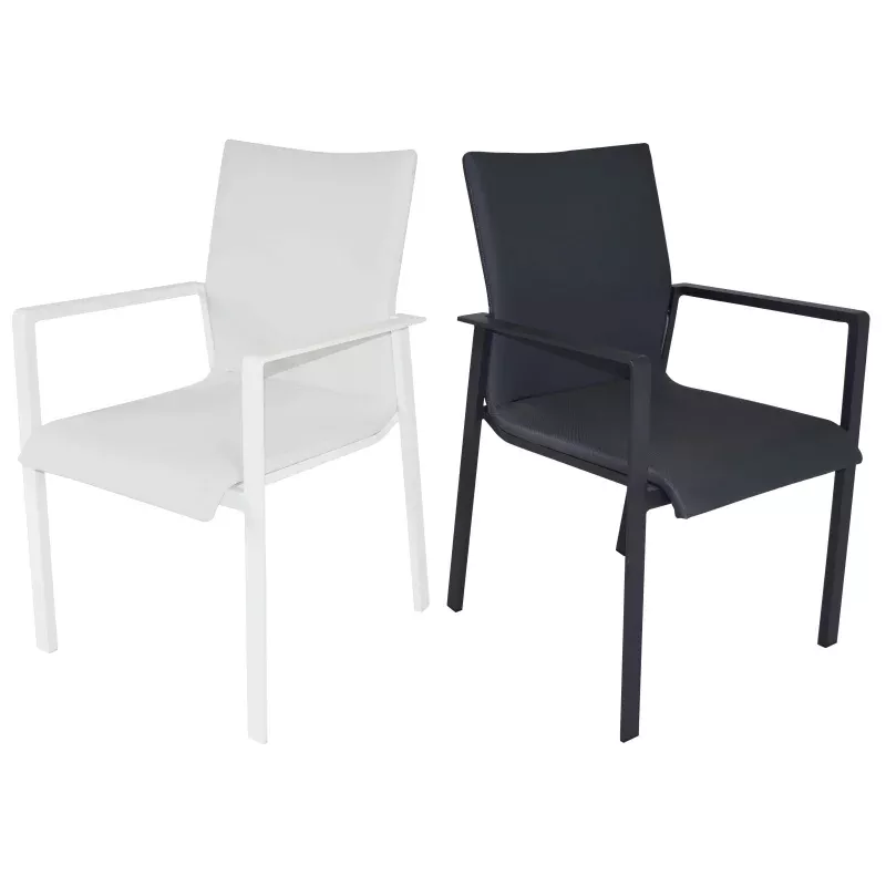 Shelta Emma Dining Chairs Dark Grey Textilene / Charcoal PC Frame