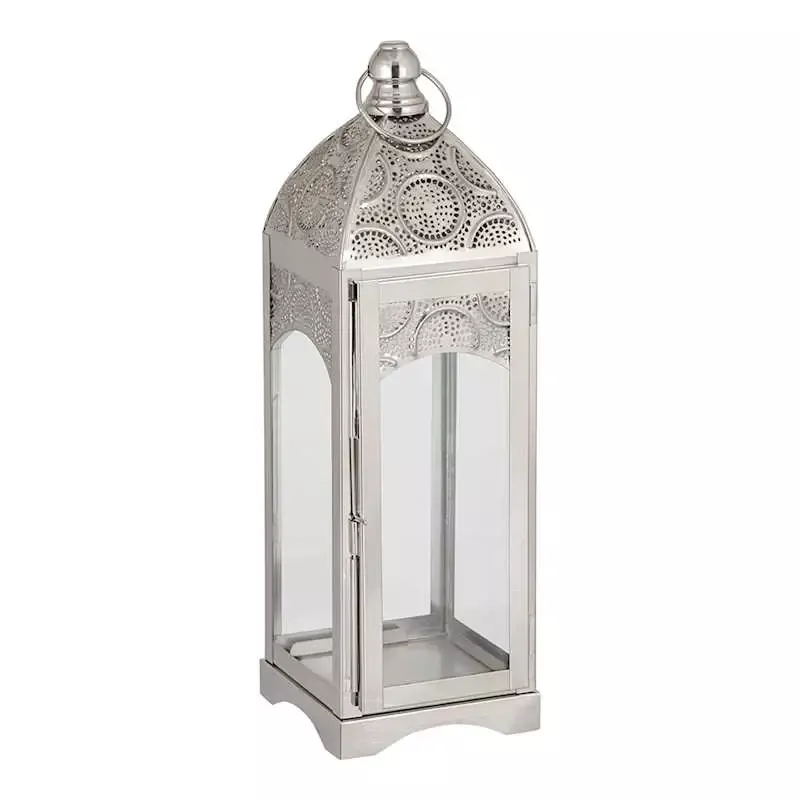 Silver Metal Lantern, 16"