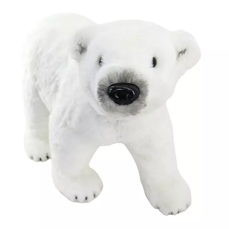 Silver Walking White Polar Bear, 28"