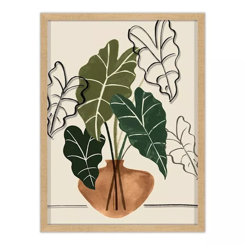 Soul Searcher Framed Boho Plants Canvas Wall Art, 18x24