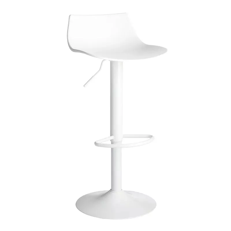 Talia Adjustable Swivel Barstool, White