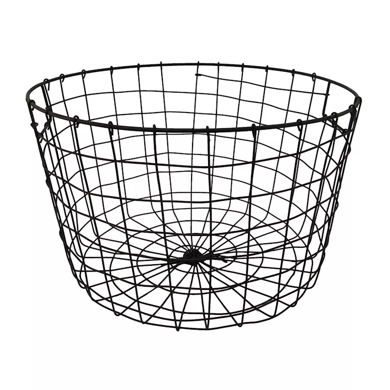 Tapered Dark Grey Metal Basket, Medium