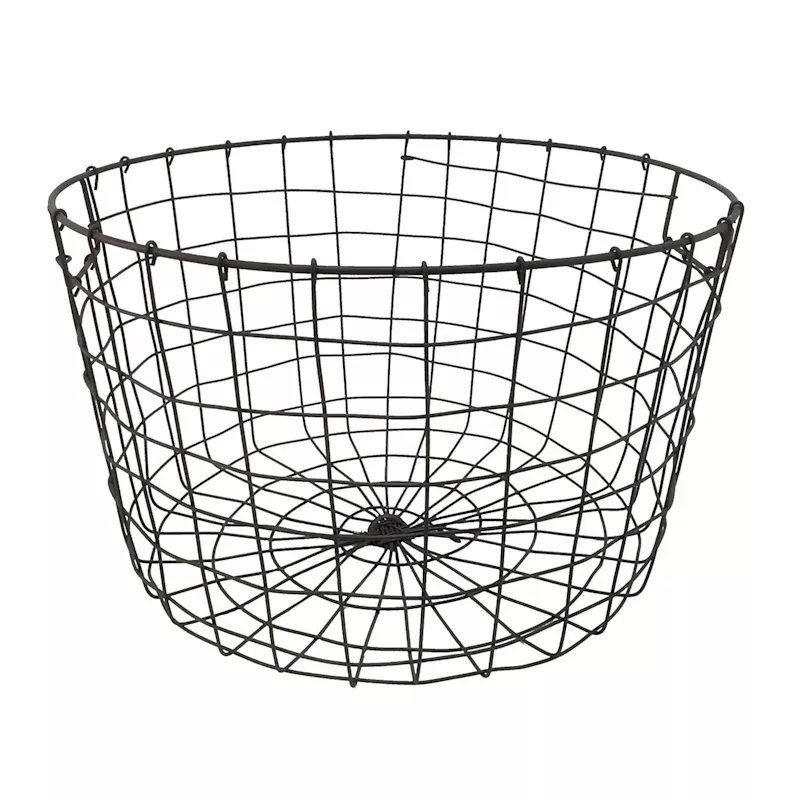 Tapered Dark Grey Metal Basket, Small