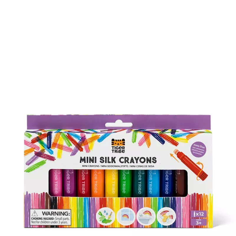 Tiger Tribe Mini Silk Crayons – 12pcs Twistable Rainbow Crayon Set