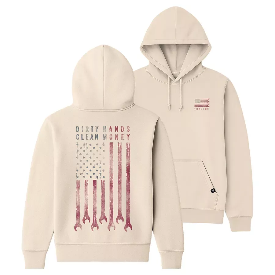 Troll Co. Women's DHCM Flag Hoodie - Ivory