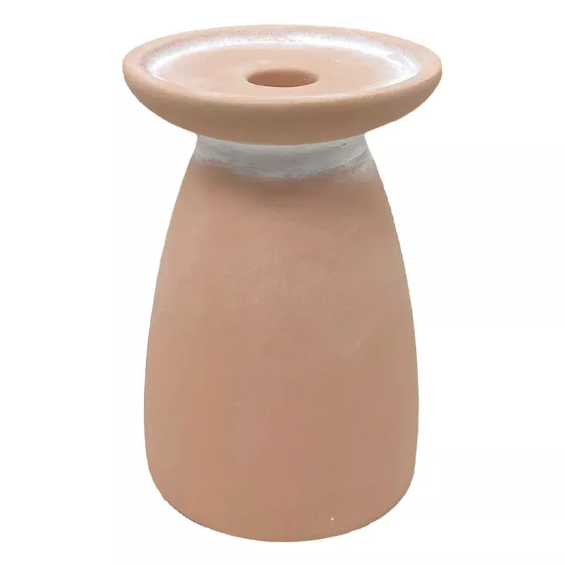 Unglazed Duo Candle Holder, 4x6