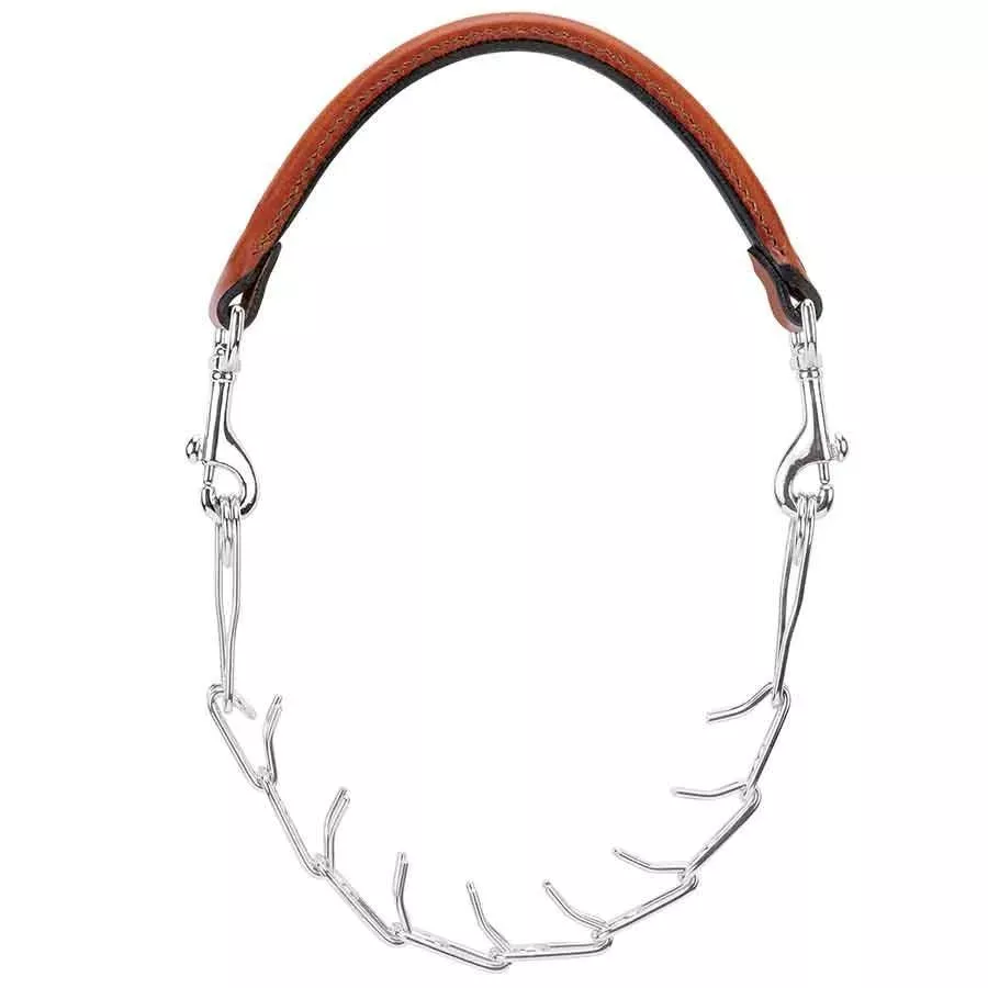 Weaver Leather and Pronged Chain Goat Collar
