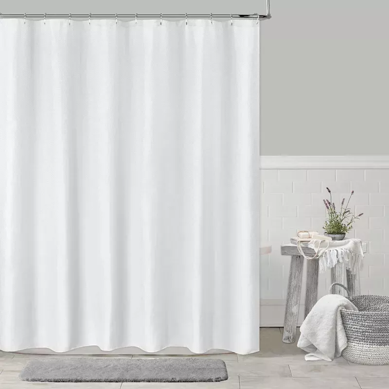White Cassie Shower Curtain, 72"