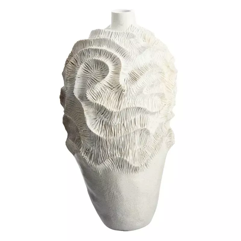 White Coral Bottle Vase, 16"