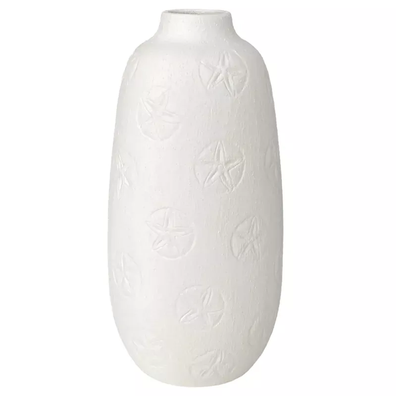 White Cream Vase, 12"