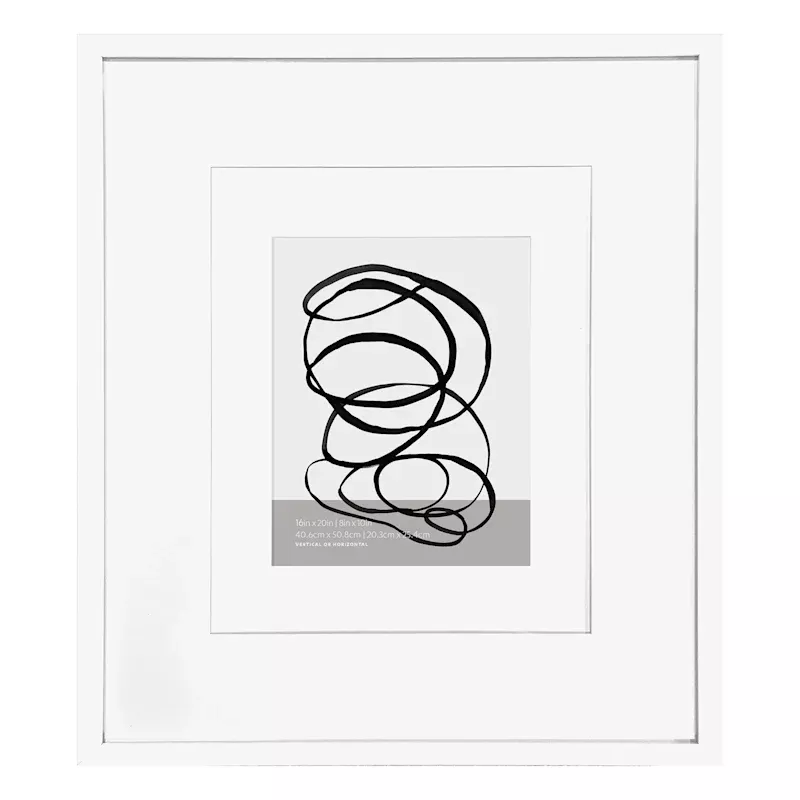 White Double Mat Wall Frame, 16x20