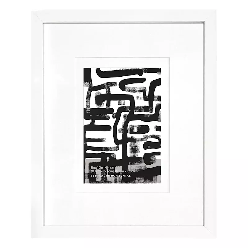 White Double Matted Wall Frame, 8x10