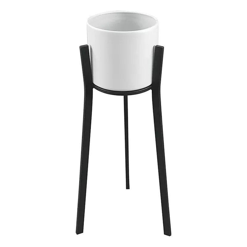 White Metal Flower Planter Stand, Small