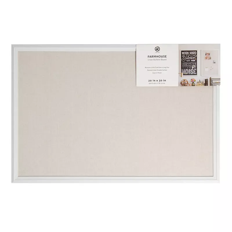 White Wood Frame Linen Board, 20x30