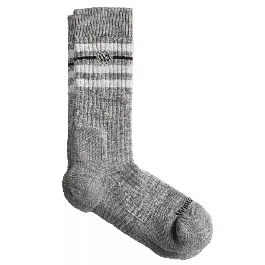 Wide Open Men's Vintage Stripe Cushioned Crew Socks - Light Gray