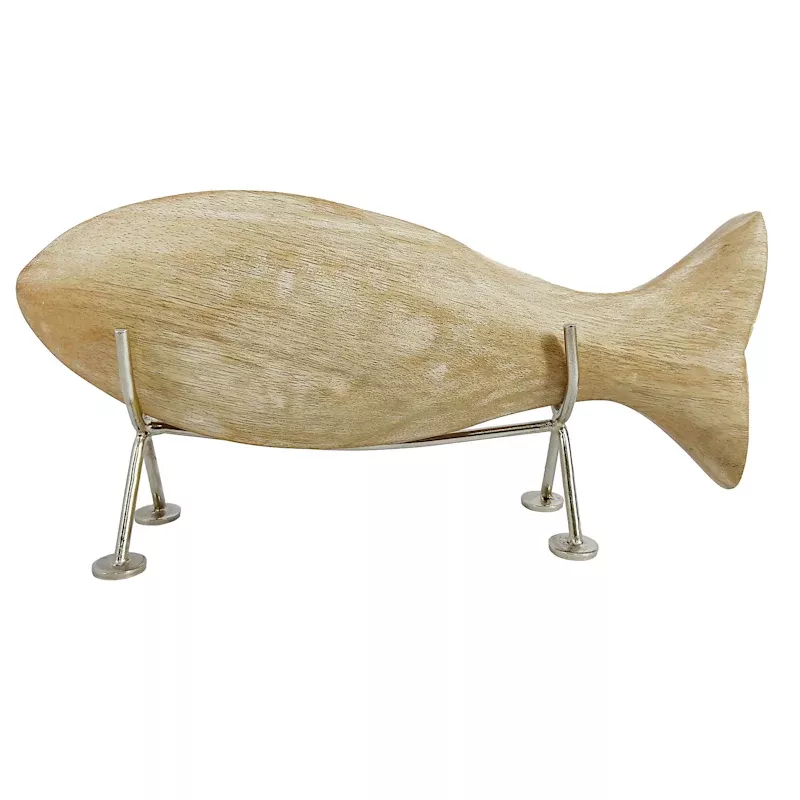 Wood Fish on Stand, 4.7"