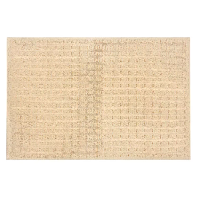 Woven Square Yellow Bath Rug, 20x30